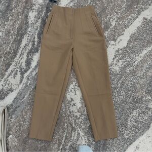 Zara Tan Ankle Cropped Pants